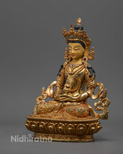 Detailed Hand-carved Buddhist Amitayus Statue