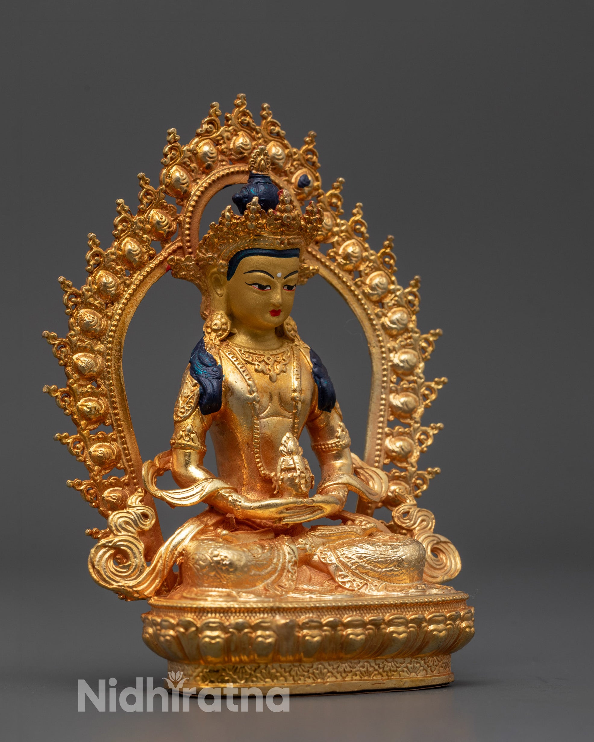Machine-Made Amitayus Buddha Statue | Golden Statue for Longevity