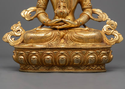 Amitayus Statue from Nepal | Vajrayana Longevity Deity