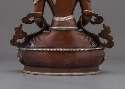 Oxidized Amitayus Statue | Handcrafted Long Life Deity Sculpture
