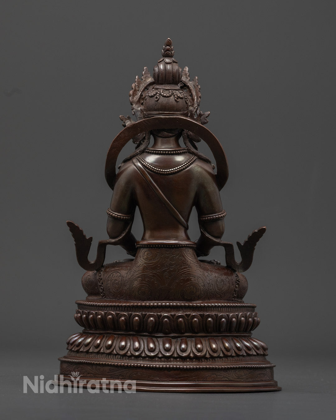 Fine Amitayus Buddha Statue | Oxidized Copper