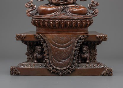 Tibetan Oxidized Amitayus Statue | Buddhist Deity of Long Life