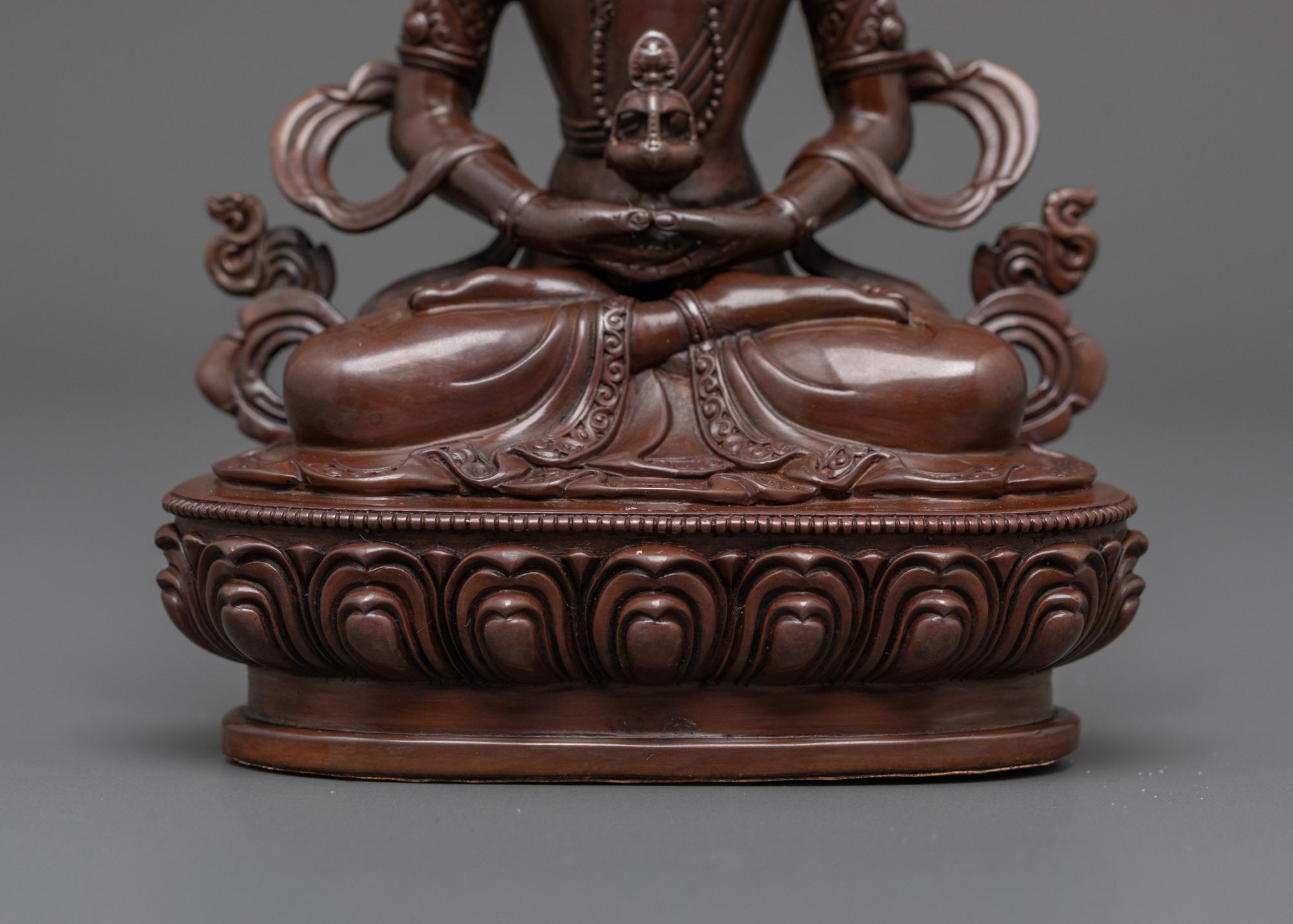 Oxidized Amitayus Statue | Machine-Made Eternal Life Deity Sculpture