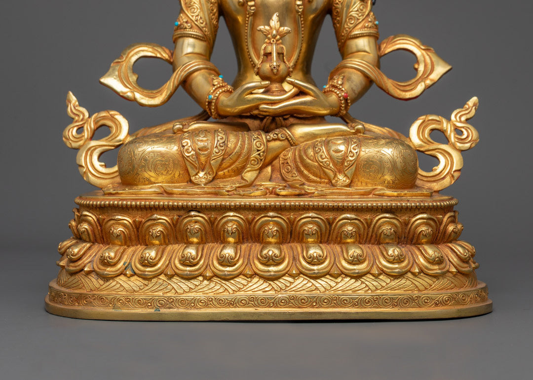 Nepalese Amitayus Statue | Traditional Handmade Buddhist Art