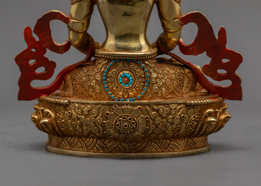 Detailed Hand-carved Buddhist Amitayus Statue