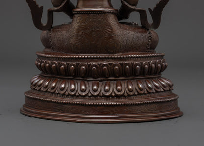 Fine Amitayus Buddha Statue | Oxidized Copper