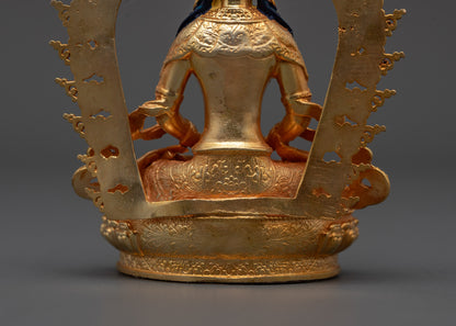 Machine-Made Amitayus Buddha Statue | Golden Statue for Longevity