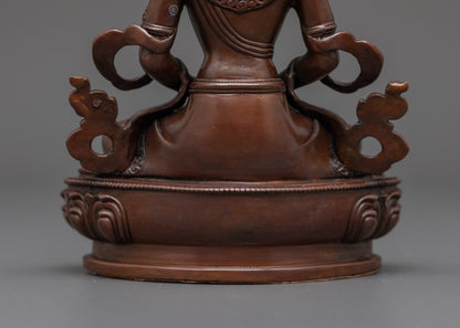 Oxidized Amitayus Statue | Machine-Made Eternal Life Deity Sculpture