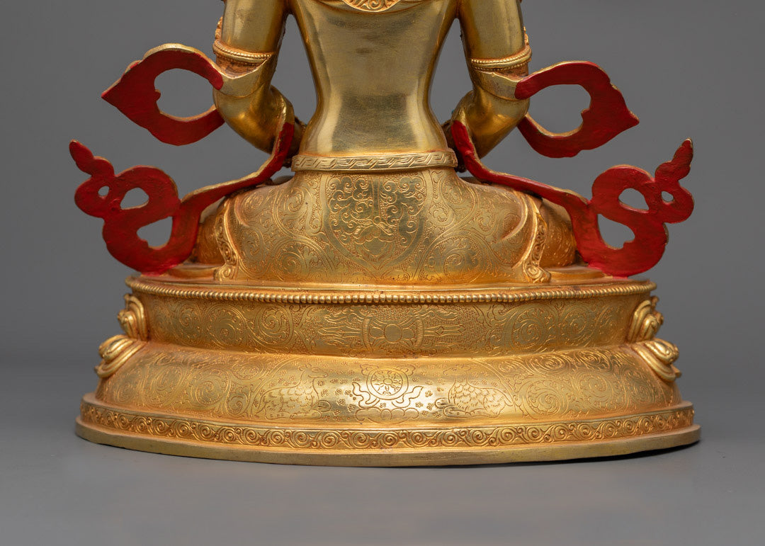 Nepalese Amitayus Statue | Traditional Handmade Buddhist Art