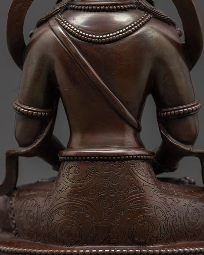 Fine Amitayus Buddha Statue | Oxidized Copper