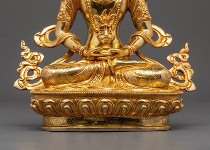 Amitayus Statue | Hand-Carved Nepalese Buddhist Statue