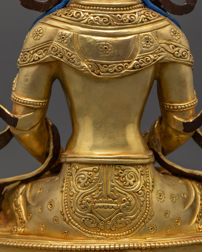 Amitayus Statue | Authentic Hand-Carved Buddhist Sculpture