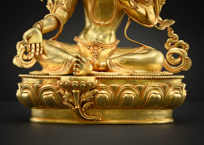 Handcrafted Green Tara Statue | Spiritual Buddhist Decor