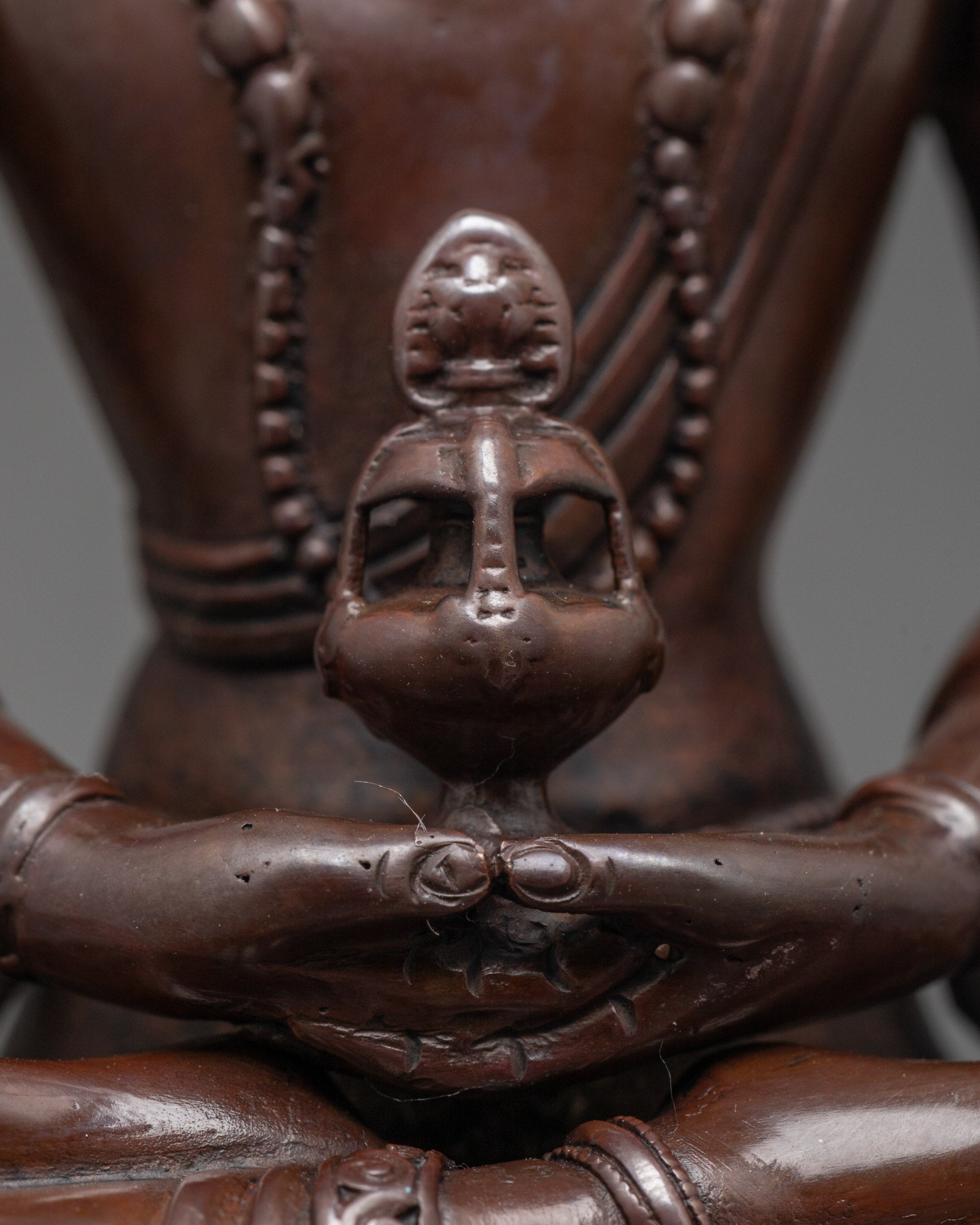 Oxidized Amitayus Statue | Machine-Made Eternal Life Deity Sculpture