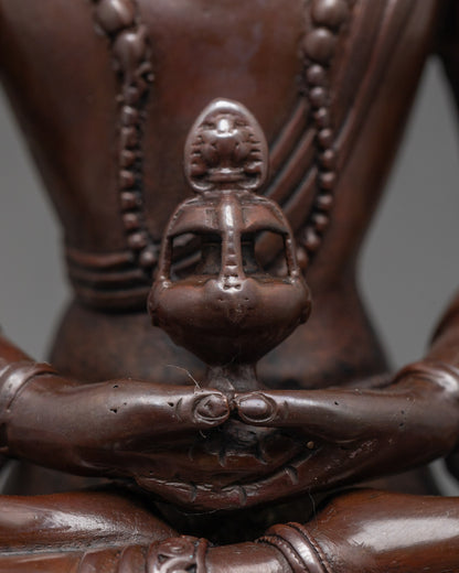 Oxidized Amitayus Statue | Machine-Made Eternal Life Deity Sculpture
