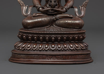 Fine Amitayus Buddha Statue | Oxidized Copper