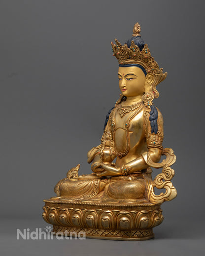 Amitayus Statue from Nepal | Vajrayana Longevity Deity