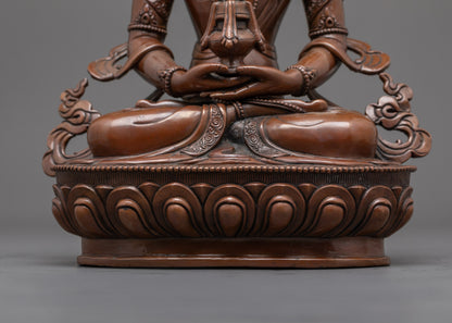 Long Life Amitayus Buddha Statue | Himalayan Oxidized Copper Decor
