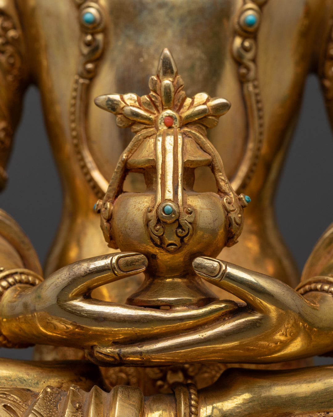 Elegant Amitayus Statue | Fire-Gilded Buddhist Art