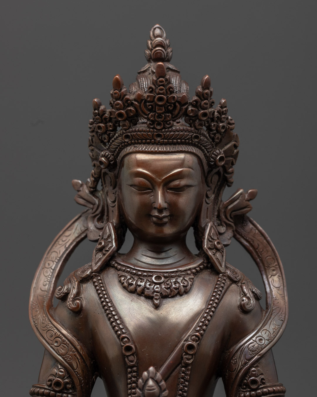 Fine Amitayus Buddha Statue | Oxidized Copper