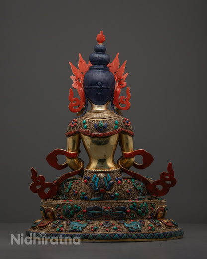 Longevity Amitayus Buddha Statue | Traditional Buddhist Art