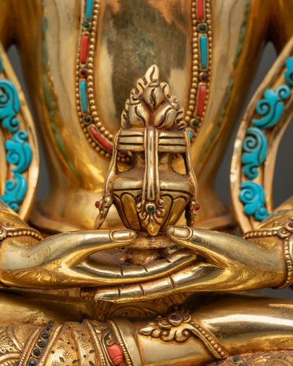 Large Amitayus Buddha Statue from Nepal | Meditation and Altar Decor