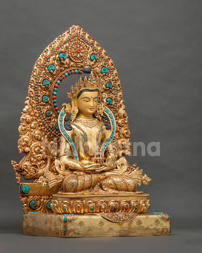 Large Amitayus Buddha Statue from Nepal | Meditation and Altar Decor