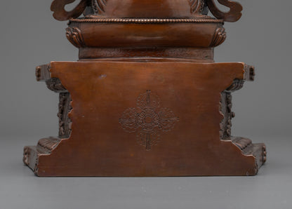 Tibetan Oxidized Amitayus Statue | Buddhist Deity of Long Life