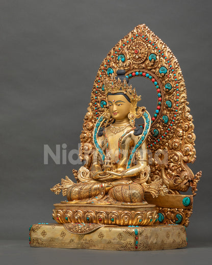 Large Amitayus Buddha Statue from Nepal | Meditation and Altar Decor