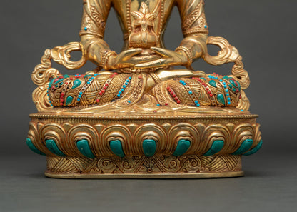 Amitayus Statue | Gold Gilded Sacred Buddhist Art