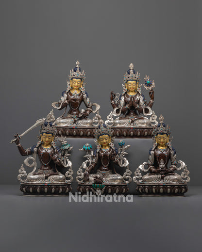 Bodhisattva Statue Set | Sacred Hand-Carved Deities
