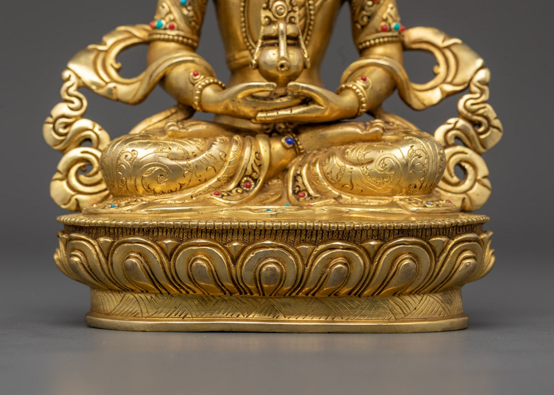 Tibetan Amitayus Buddha Statue | Lost Wax Method Craftsmanship