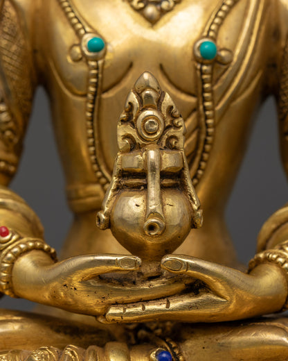 Tibetan Amitayus Buddha Statue | Lost Wax Method Craftsmanship