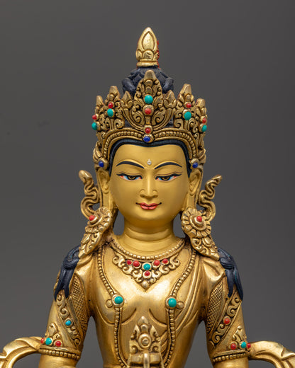 Tibetan Amitayus Buddha Statue | Lost Wax Method Craftsmanship