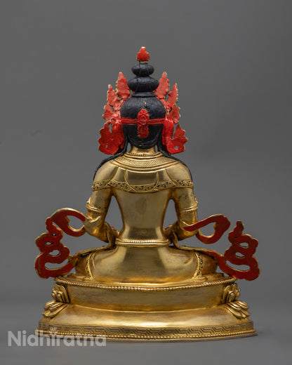 Amitayus Statue| Buddha of Infinite Life & Longevity | Handmade in Nepal