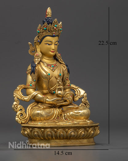 Tibetan Amitayus Buddha Statue | Lost Wax Method Craftsmanship