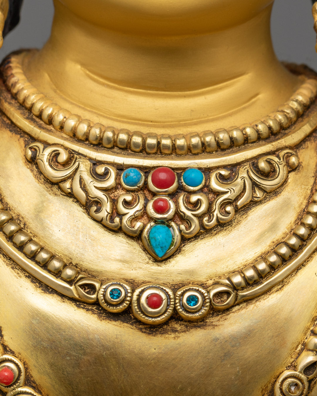 Amitayus Practice Statue | Gold Gilded Buddha Statue for Rituals