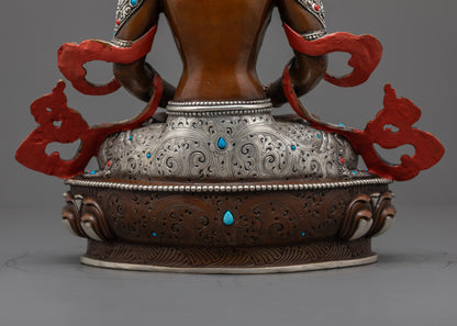 Nepalese Amitayus Statue | Master Artisan Carved Longevity Buddha