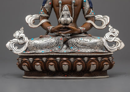 Nepalese Amitayus Statue | Master Artisan Carved Longevity Buddha