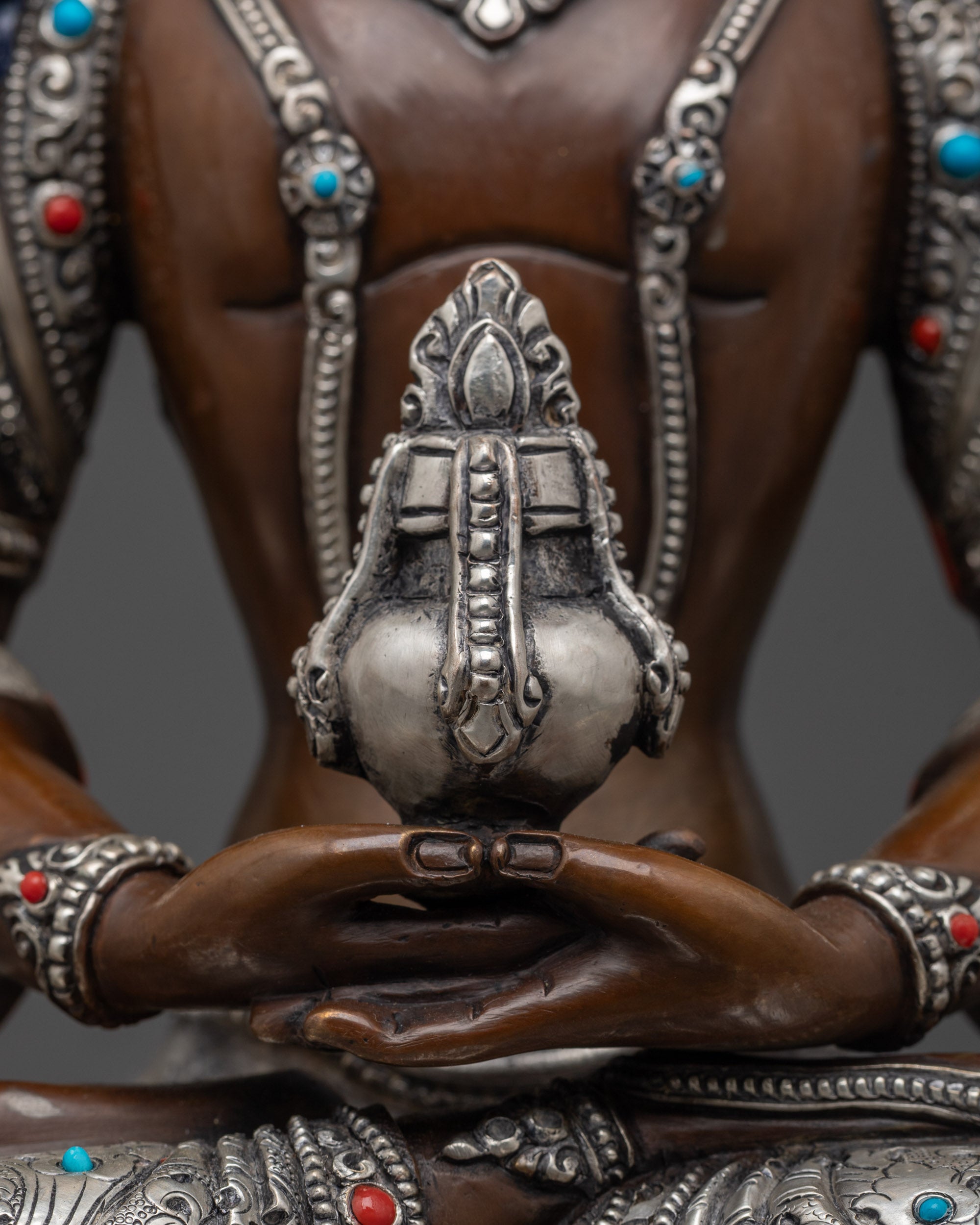 Nepalese Amitayus Statue | Master Artisan Carved Longevity Buddha