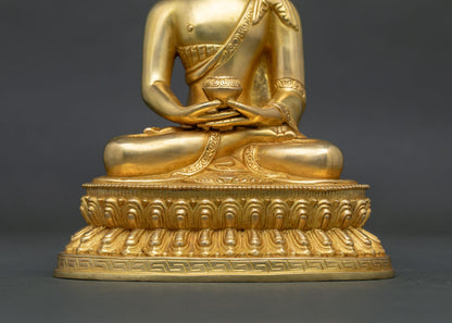 Amitabha Buddha Statue | Exquisite Gold Gilded Buddhist Artwork
