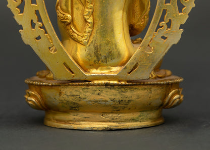 Three Buddha Statue Set | Traditional Nepalese Buddhist Artwork
