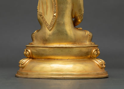 Amitabha Buddha Statue | 24K Gold Gilded Buddhist Sculpture