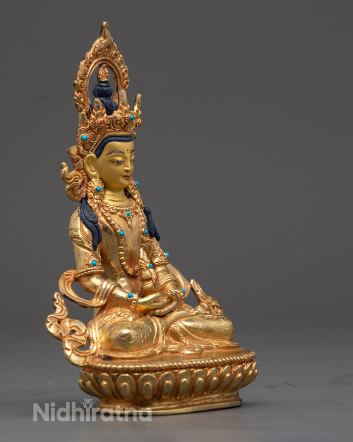 Amitayus, The Buddha of Long Life | Gold Gilded Copper Statue