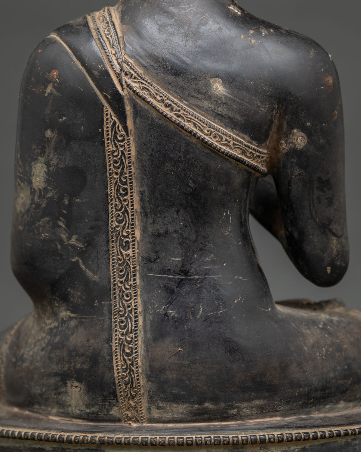 Antique-Finish Amoghasiddhi Buddha Statue | Traditional Buddhist Art