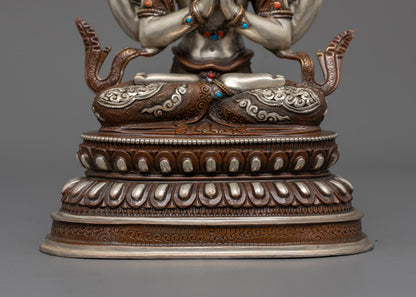 Chenrezig Statue| Handmade Tibetan Avalokiteshvara for Altar & Meditation