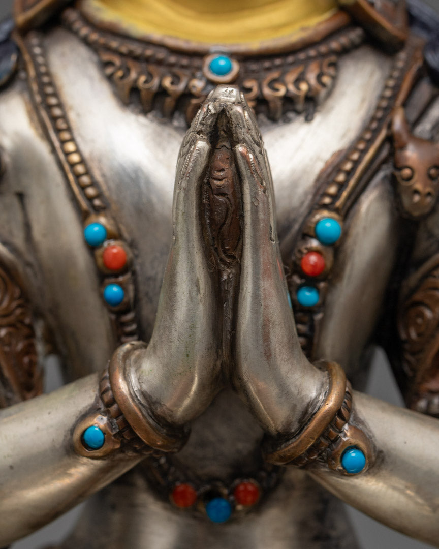 Chenrezig Statue| Handmade Tibetan Avalokiteshvara for Altar & Meditation