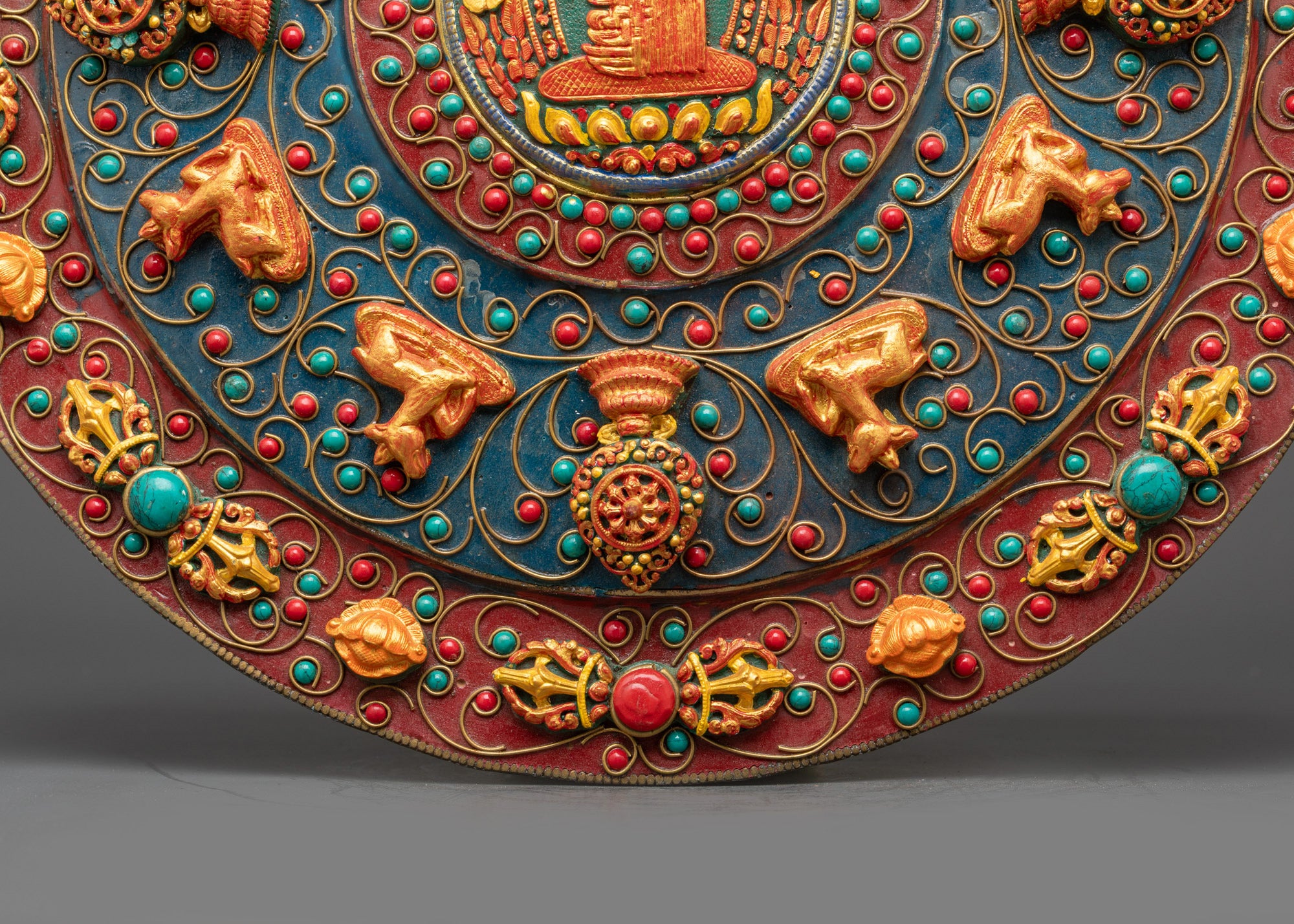 Circular Kalachakra Mandala Wall Hanging | Buddhist Wheel of Time