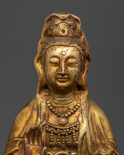 Kuan Yin Statue in Antique Finish | Quan Yin Statue Feng Shui