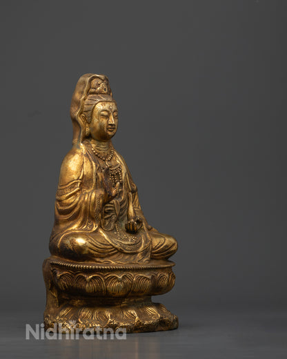 Kuan Yin Statue in Antique Finish | Quan Yin Statue Feng Shui
